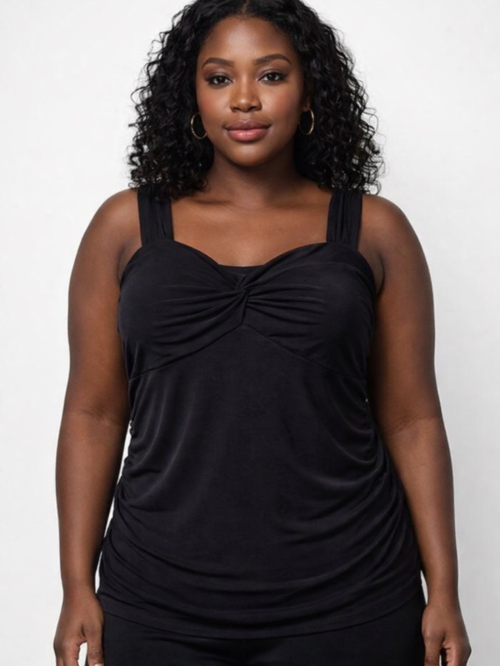 Beautiful Black Twisted Bust Wide-Strapping Top for sale!
